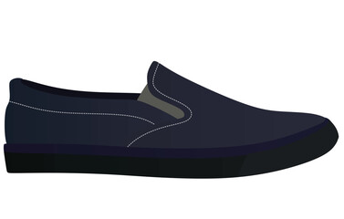 Blue loafer shoes. vector illustration