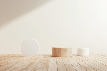 Minimalist studio background featuring geometric shapes that enhance clarity and focus for text overlays in artistic compositions