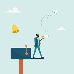 Marketing messages or subscription alerts. Email newsletter notification, vector illustration.	