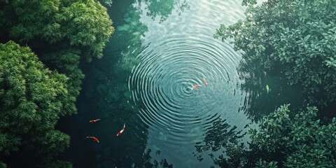 koi pond ripples soothing and calming visuals re