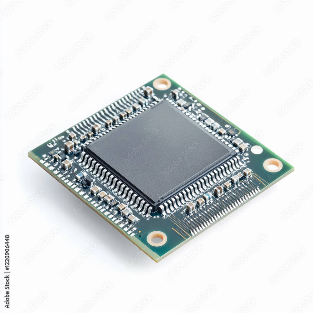Poster microchip technology on a circuit board in detail