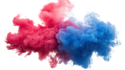 red blue smoke isolated