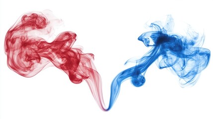 red blue smoke isolated