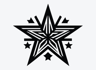 Fototapeta premium Black Star Graphic - Vector Illustration