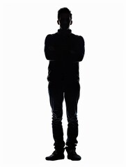 Silhouette of a Man with Crossed Arms