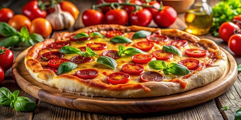 Delicious Homemade Pizza with Fresh Ingredients - High-Resolution Stock Photo