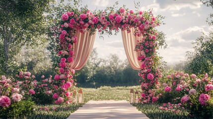 Lavish Boho Wedding Arch Decoration for a Wedding Ceremony