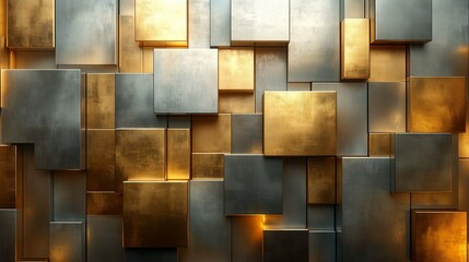 Luxurious golden and silver Art Deco texture with geometric shapes