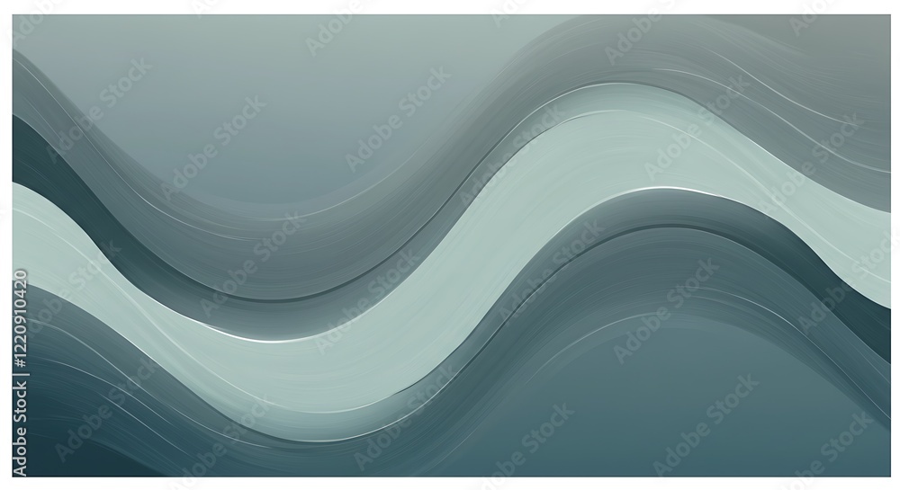 Aufkleber abstract waves with a smooth gradient pattern of teal and blue-grey colors. curves and subtle grey t
