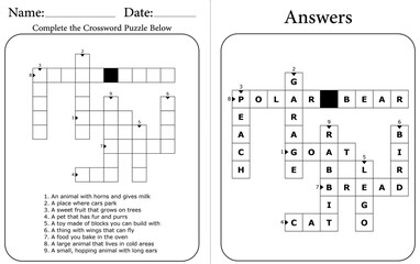 Printable Crossword Puzzle for Kids: Fun & Educational Word Game