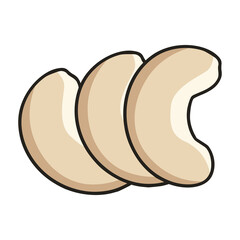 cashew nut food healthy food snack flat color vector illustration template design