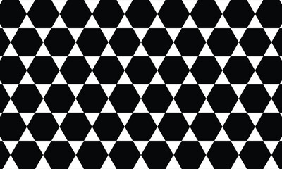 Abstract seamless pattern, minimalistic background of repeating black octagons