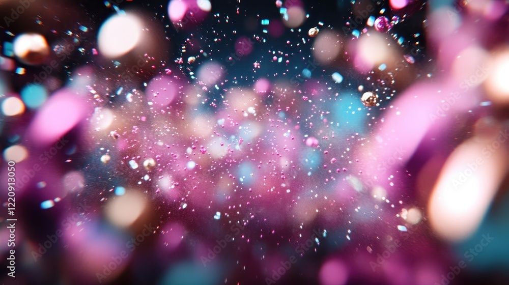 Poster this stunning image captures a colorful burst of glitter and bokeh effects, creating an immersive vi