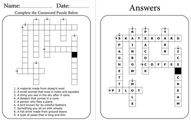 Printable Crossword Puzzle for Kids: Brain-Boosting Student Activities
