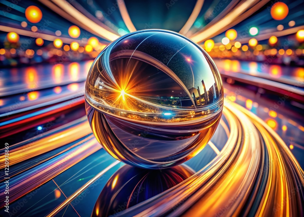 Poster panoramic close-up of a hyperbolic curve, abstract mathematical shape