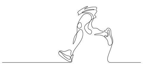 human running close up one line drawing continuous minimalism