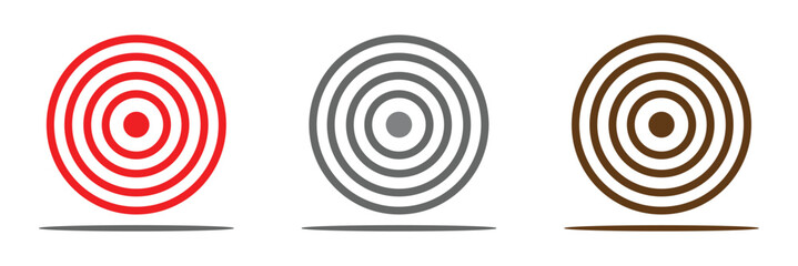 Target and aim icon set, crosshair, bullseye vector, precision, accuracy, and focus icon for aiming, archery, shooting, or navigation . 