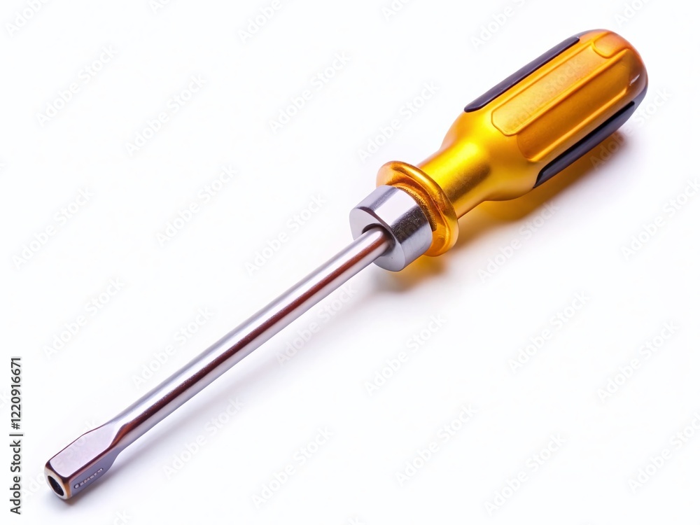 Poster panoramic image of a screwdriver on white background - clipping path included