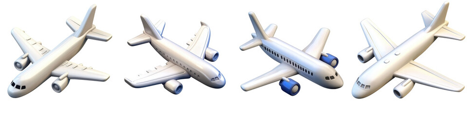 Airplane isolated 3d cartoon style illustration
