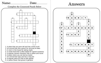 Educational Crossword Puzzle for Students: Fun Homeschool Activity for Kids
