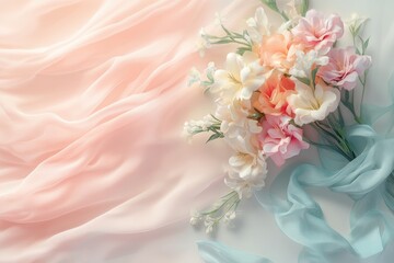 Pink floral composition.