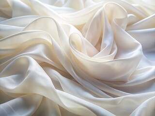 Obraz premium Elegant White Fabric Drape: Airy, Delicate Texture for Fashion & Design