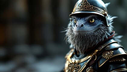 Obraz premium Reptilian Warrior Digitally Painted Dark Fantasy Art