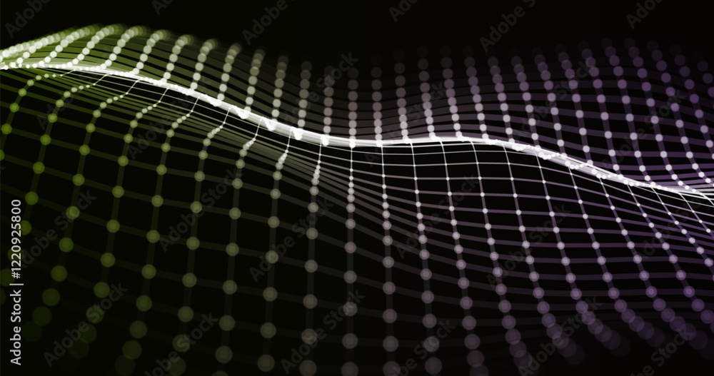 Poster wave pattern vector. 3d glowing abstract digital particles background. technology concept. abstract 