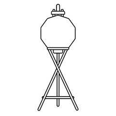 Blank drawing canvas wooden easel. Blank painting. Vector outline icon empty art board