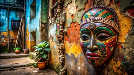 Gabon Traditional Beauty Mask, Urban Decay, African Art, Texture,  Grunge Background