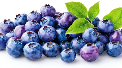 fresh blueberries isolated on white background &ndash; organic fresh blueberries for healthy nutrition &ndash; juicy fresh blueberries antioxidant superfood concept