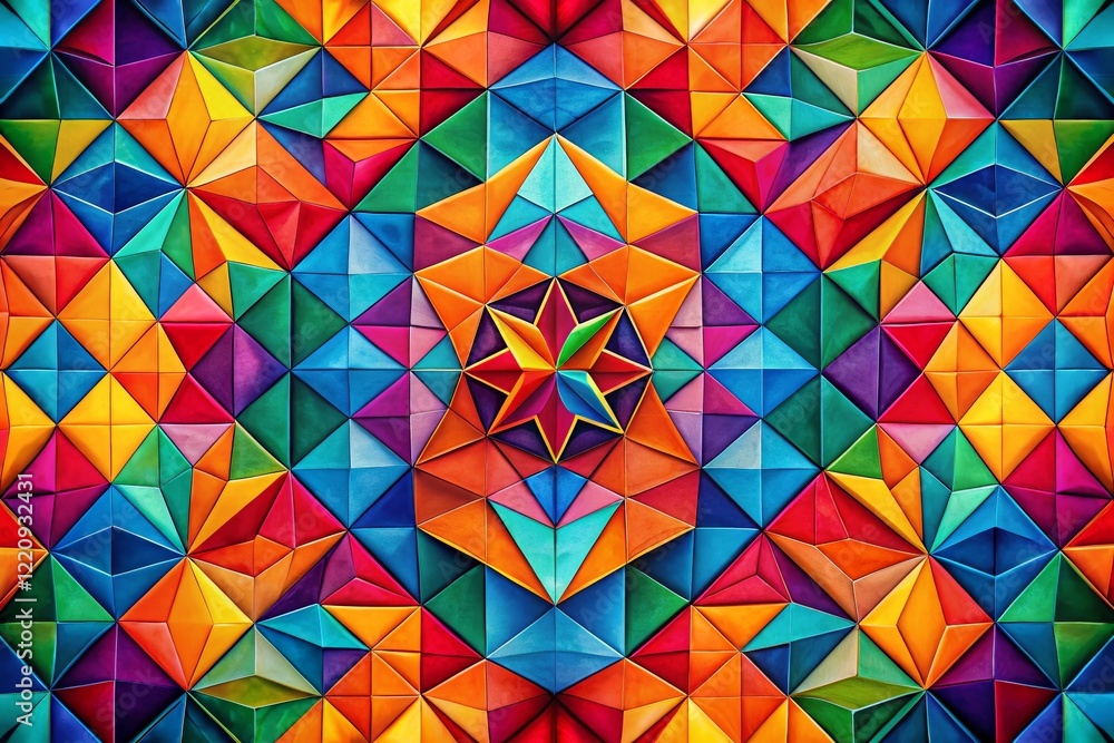 Poster Geometric Background with Right-Aligned Copy Space for Text Overlay - Abstract Design