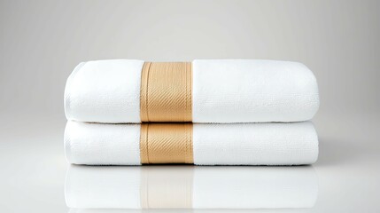 luxury white bath towels neatly folded &ndash; premium luxury white bath towels for hotel and spa &ndash; minimalist home luxury white bath towels product concept