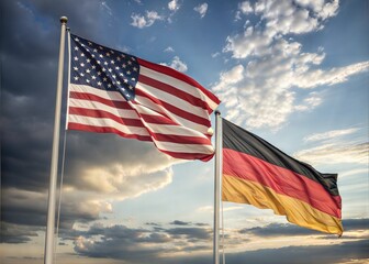 United States and Germany Flags Symbolizing Global Relations