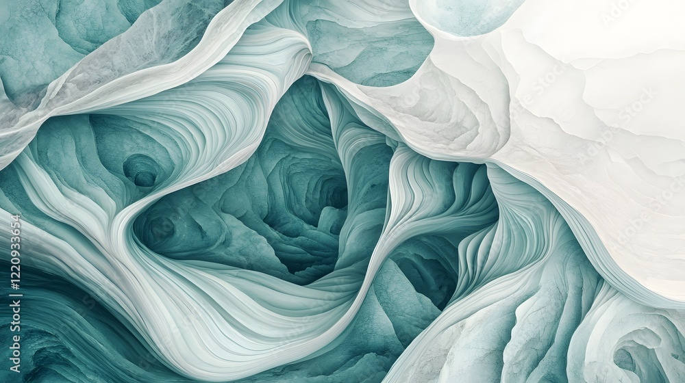 Aufkleber luxurious mint green marble background with flowing fluid textures and soft gradients offering a mod