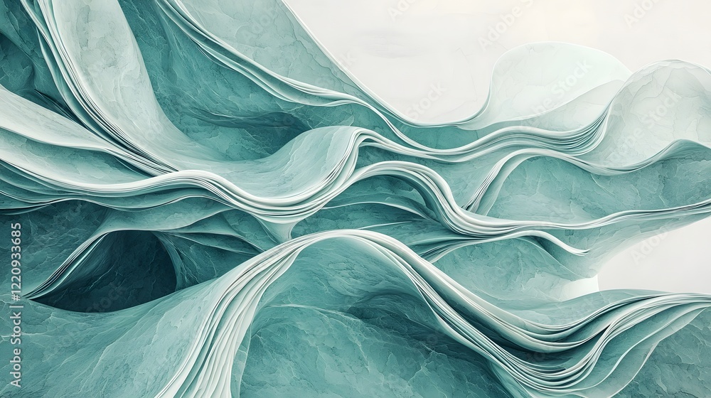 Aufkleber stunning luxurious mint green marble background with flowing fluid textures and soft gradients offer