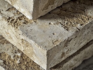 Stacked Concrete Blocks Showing Texture and Detail