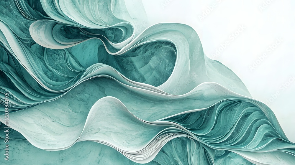 Aufkleber mint green marble abstract design with fluid swirling textures and a refined appearance suitable for