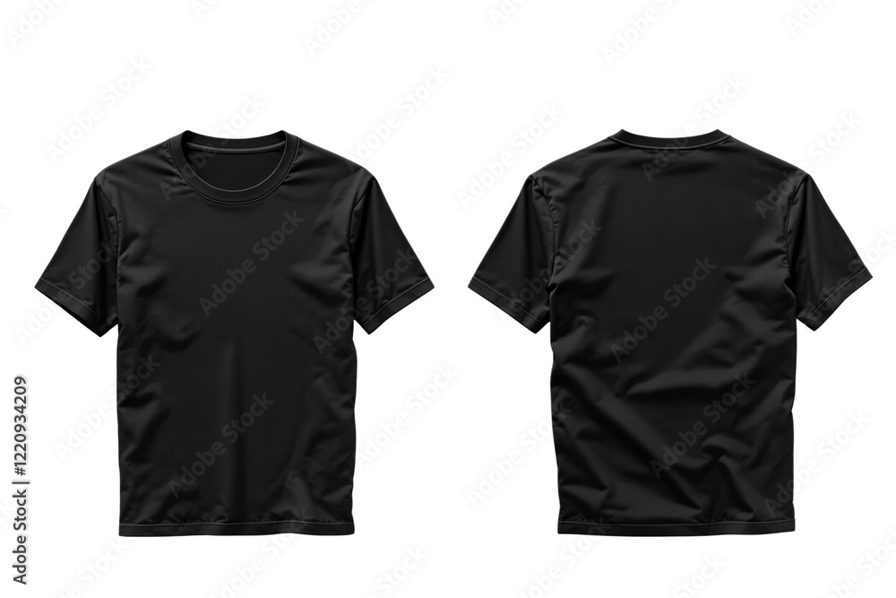 Poster t-shirt mockup featuring front and back views isolated on a white background. ideal for branding, de