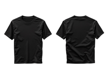 T-shirt mockup featuring front and back views isolated on a white background. Ideal for branding, design presentation, or print concepts. Ai generative