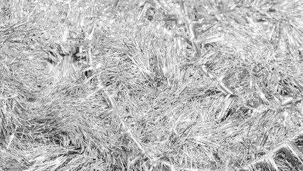 silver Christmas tree chain. background or texture