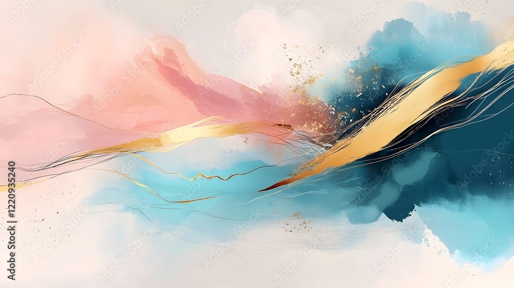 Aufkleber vibrant fluid brushstrokes in a captivating mix of colors create a dynamic and contemporary wallpape