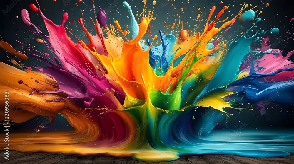 Poster stunning vibrant abstract wallpaper featuring a visually rich and expressive background of colorful 