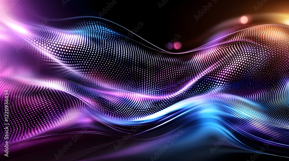 Leinwandbilder mesmerizing abstract image featuring vibrant fluid waves of luminous purple blue and pink lights cre