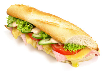 French Baguette with Ham and Cheese