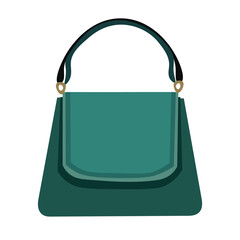 Ladies hand bag vector illustration, hand bag clip art, women luxury bag, flat design illustration, isolated on white background