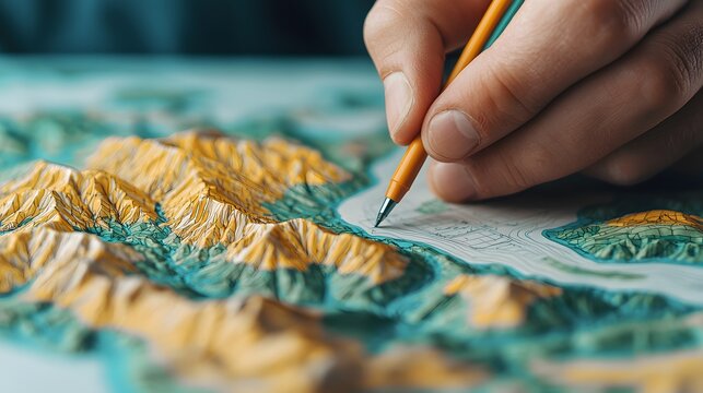 Crafting Detailed Terrain Features: An Engineer's Insightful Water Distribution Plans. Global Day of the Engineer Concept