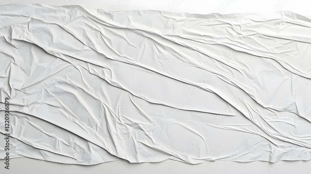 Leinwandbilder Crumpled White Paper Texture with Detailed Wrinkles and Subtle Shadows for and Design Projects  This abstract background features a and tactile surface