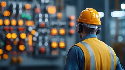 Engineer Overseeing Hydroelectric Dam Control Room's Operations with Focus and Precision. Global Day of the Engineer Concept