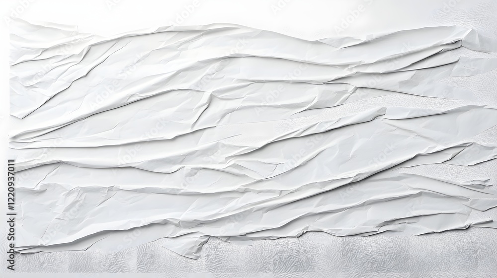 Poster white crumpled paper texture with natural creases layered surface and unique abstract pattern perfec